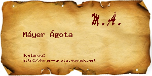 Máyer Ágota névjegykártya